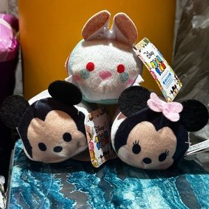 NWT Disney Tsum Tsum Mini Plush: Mickey and Minnie Easter 2024 set w/ AiW Rabbit